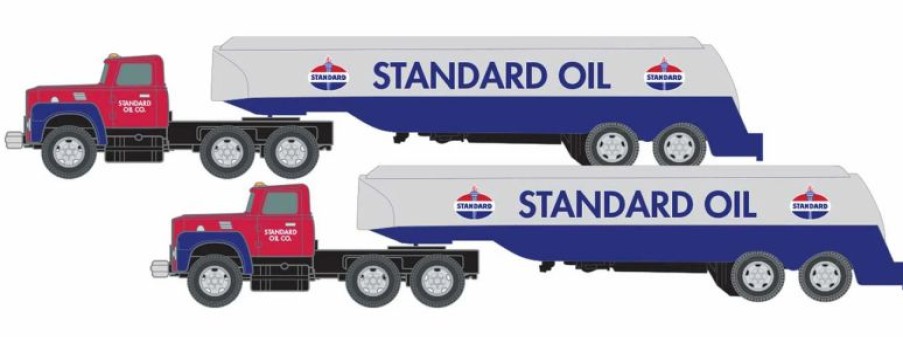 Vehicles * | Badger Classic Metal Works 51205 N Scale 1954 Ih R-190 With Tank Trailer Standard Oil 2 Pack