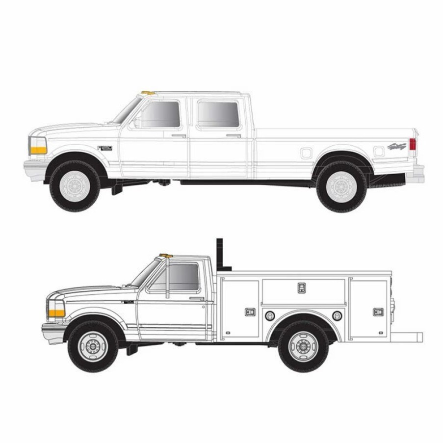 Vehicles * | Atlas 60000148 N Scale Ford F-250 And F-350 Pickup Truck Set Undecorated