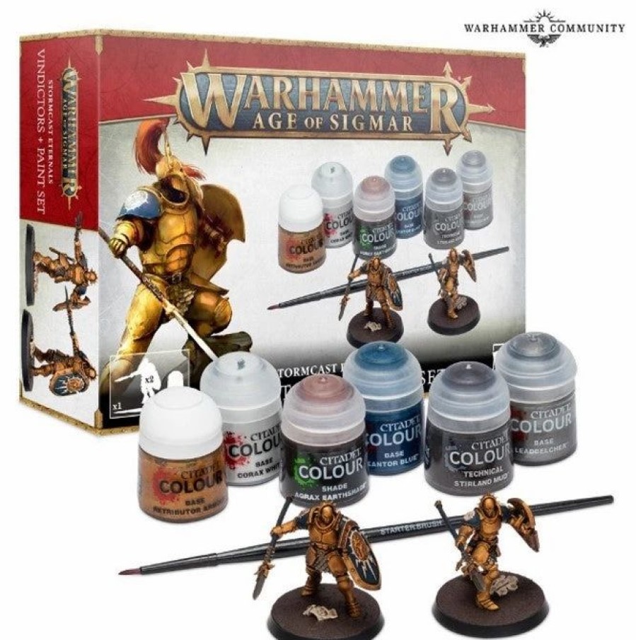 Games Workshop * | Games Workshop Warhammer Age Of Sigmar: Stormcast Eternals Vindictor Paint Set