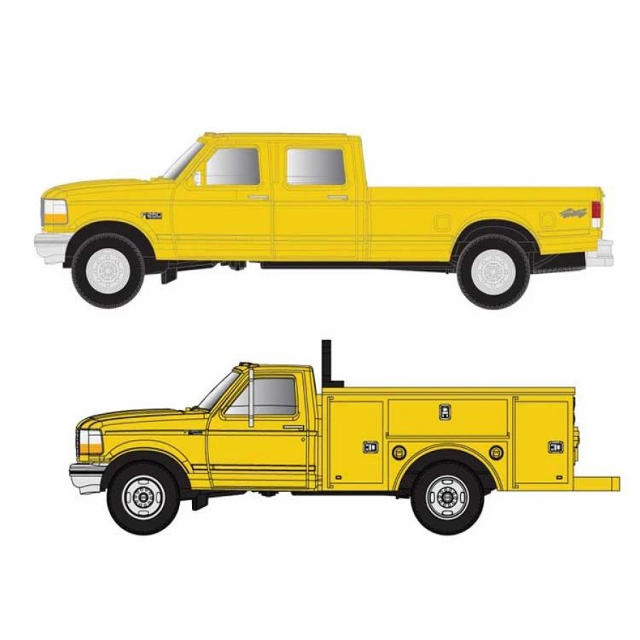 Vehicles * | Atlas 60000150 N Scale Ford F-250 And F-350 Pickup Truck Set Safety Yellow