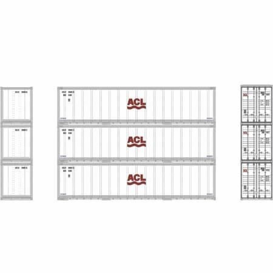 Vehicles * | Athearn 17711 N Scale 40 Smooth Side Container Acl 3 Pack