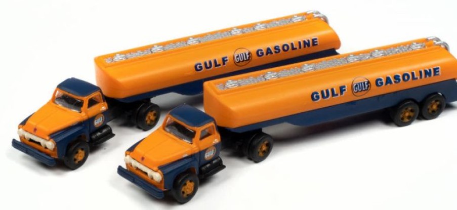 Vehicles * | Badger Classic Metal Works 51201 N Scale 1954 Ford With Tank Trailer Gulf Oil 2 Pack