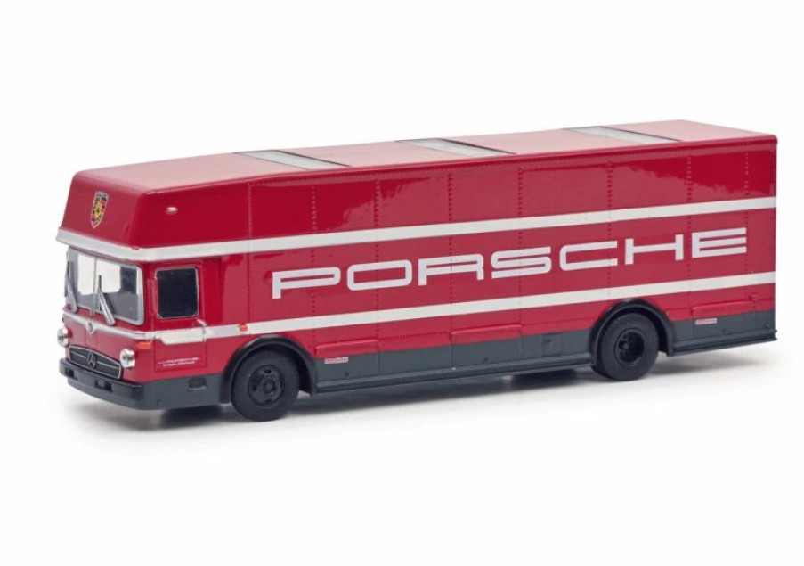 European Model Trains * | Schuco 452668000 Ho Scale (1:87) Mercedes 0317 "Renntransporter" Racing Truck Porsche