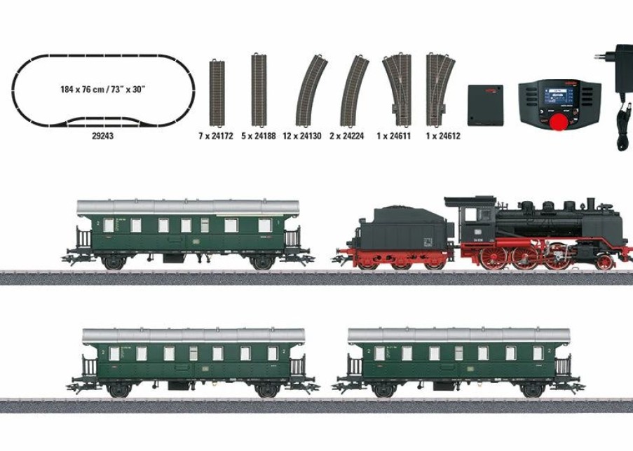 European Model Trains * | Maerklin Marklin 29243 Ho Scale Deutsche Bundesbahn Db Branch Line Class 24Digital Starter Train Set With M